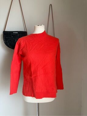 Jigsaw Orange Wool Sweater, Size Small